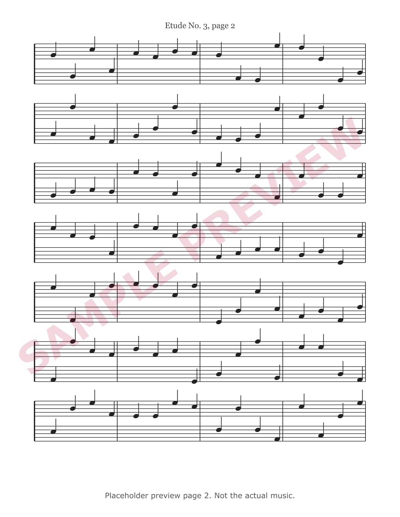 Preview of page 2 of Etude No. 3 (placeholder, not the actual music)