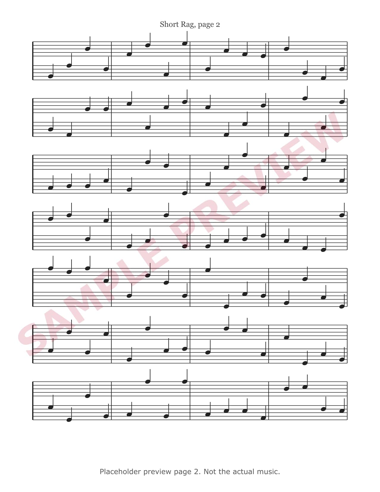 Preview of page 2 of Short Rag (placeholder, not the actual music)