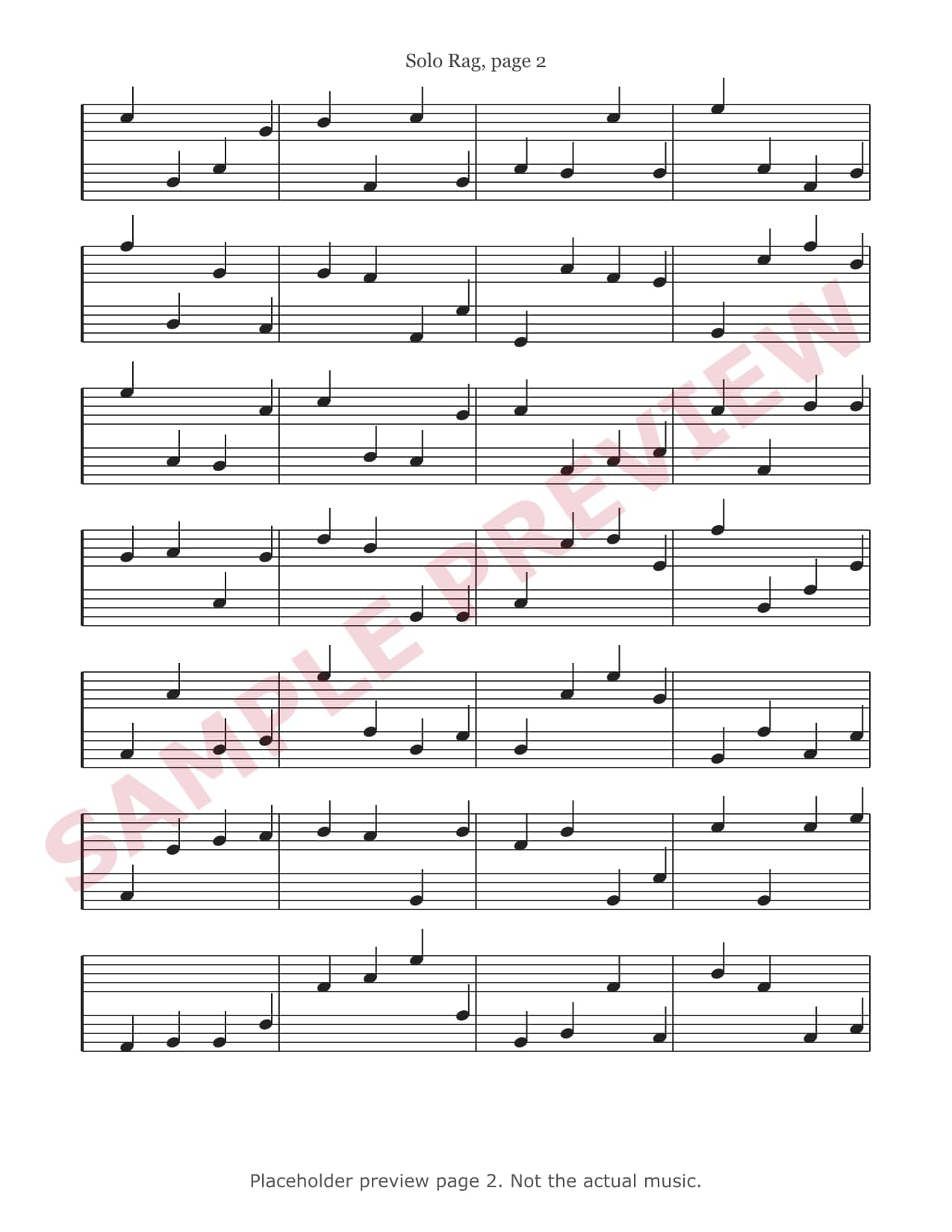 Preview of page 2 of Solo Rag (placeholder, not the actual music)