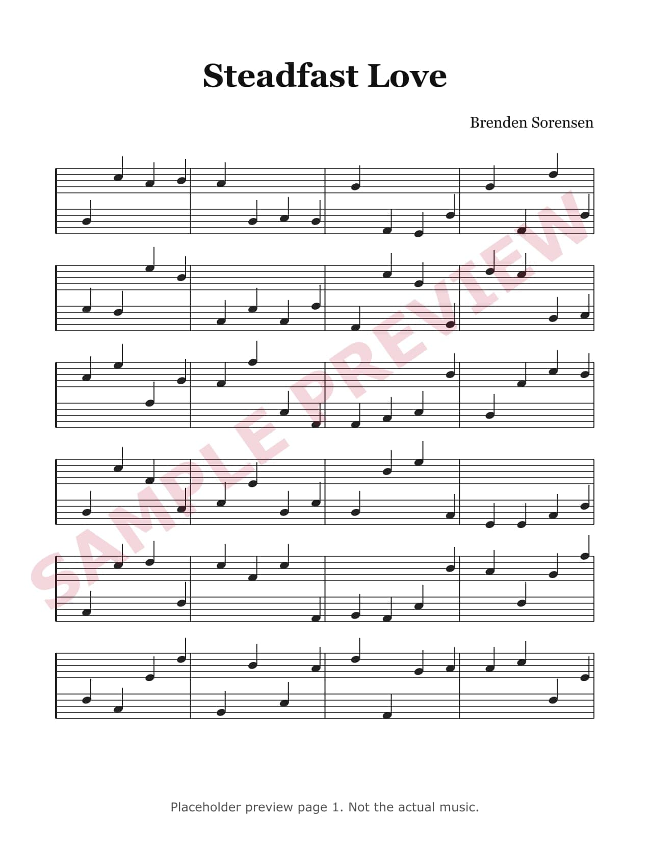 Preview of page 1 of Steadfast Love (placeholder, not the actual music)