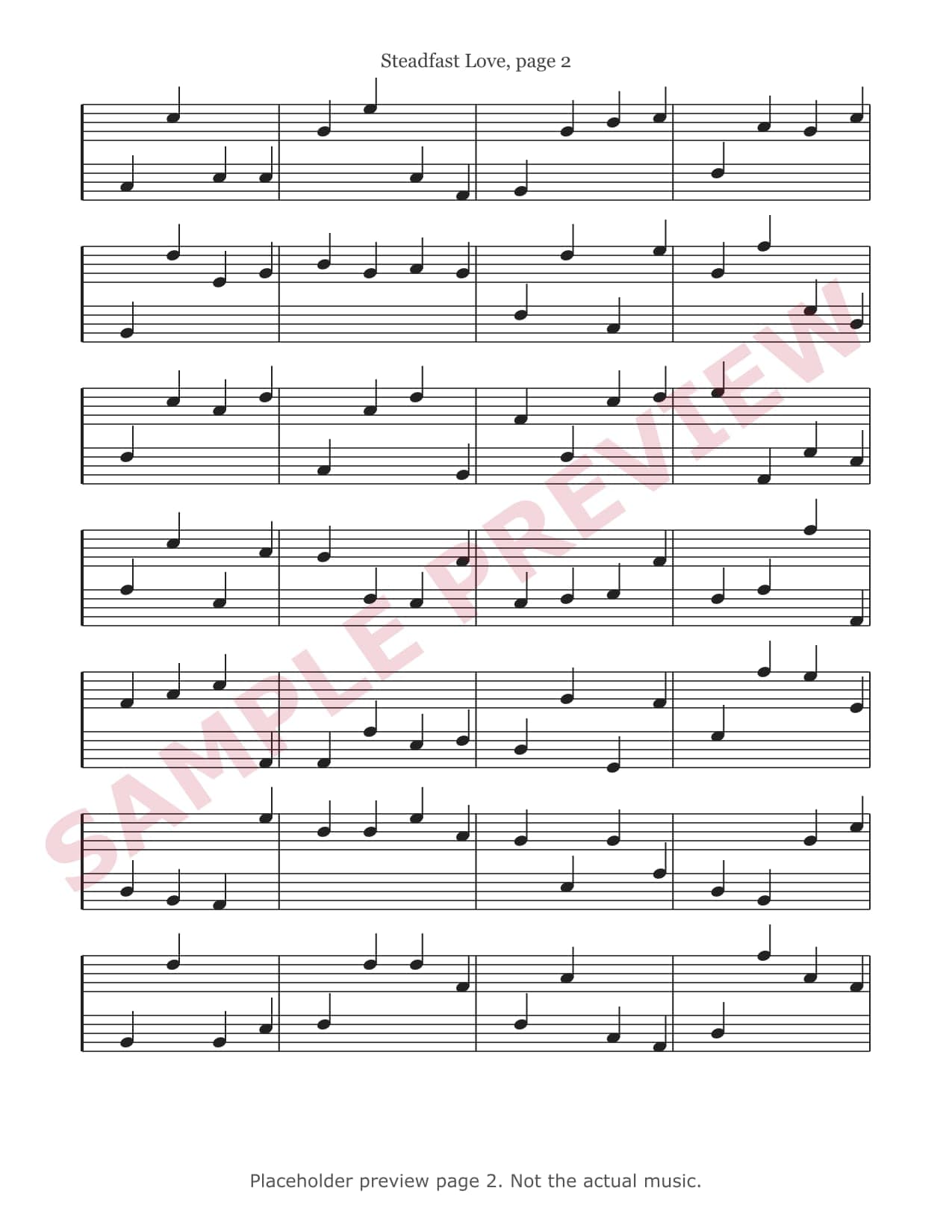 Preview of page 2 of Steadfast Love (placeholder, not the actual music)