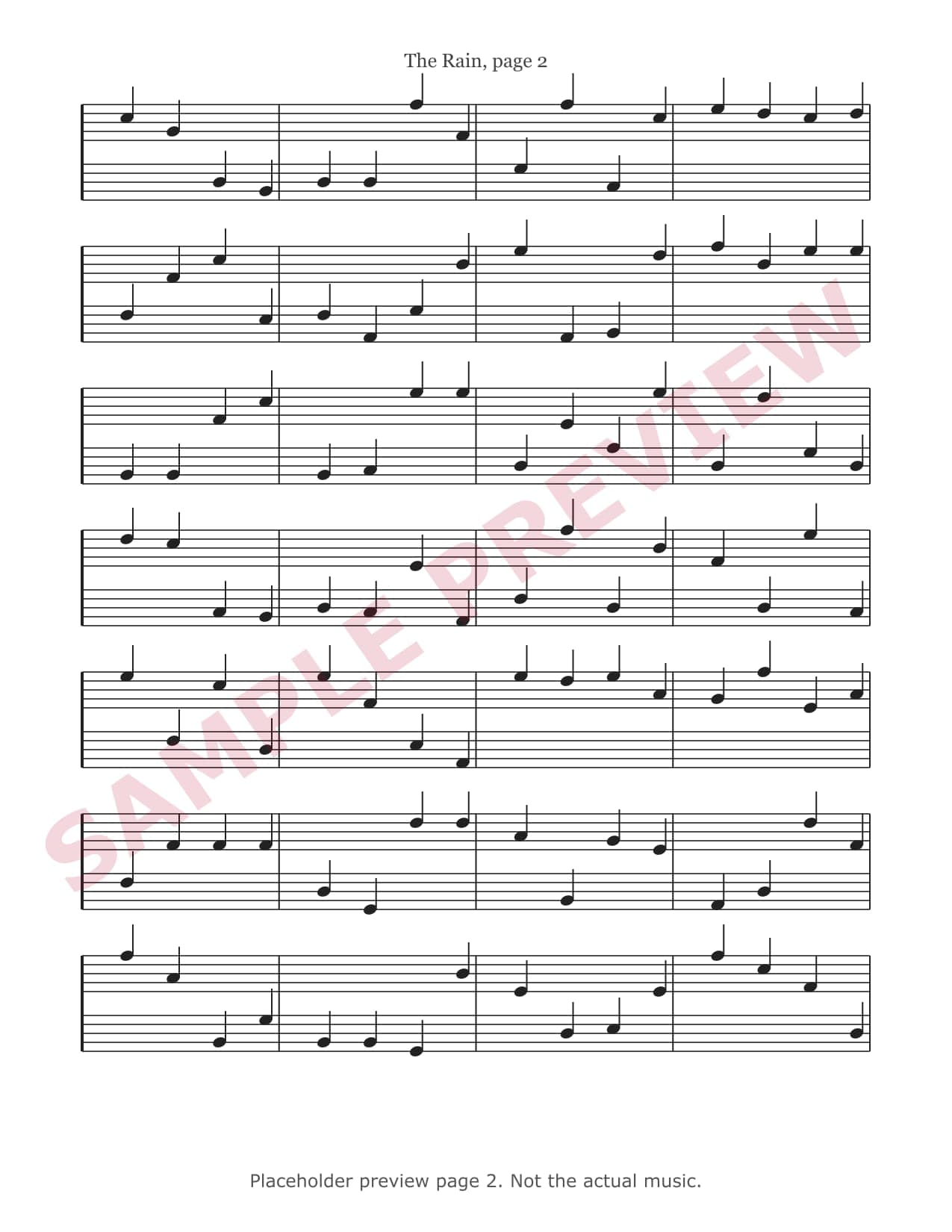 Preview of page 2 of The Rain (placeholder, not the actual music)