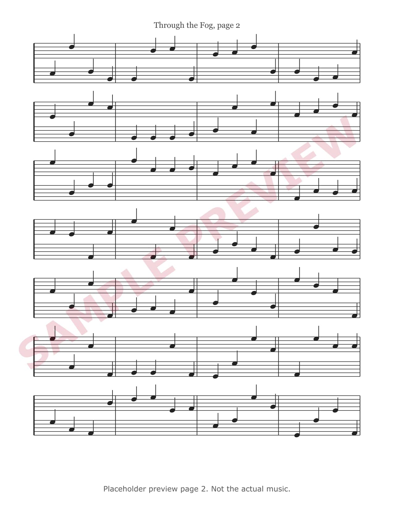 Preview of page 2 of Through the Fog (placeholder, not the actual music)